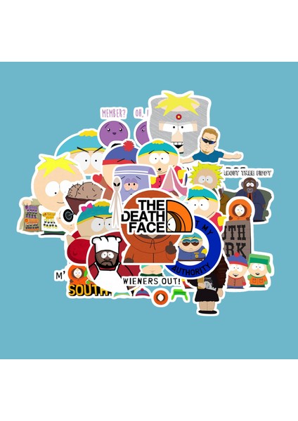 South Park Sticker Paketi -Bullet Journal - Ajanda - Planner - Defter - Laptop Etiket Çıkartma Çok Renkli 10 x 15 Paket Boyutu 3 x 5 cm Stickerlar Paket Içeriği 25 Adet Dadi Ramba Sticker