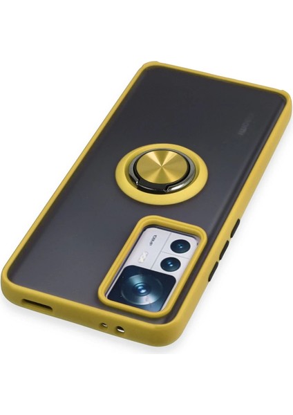 Xiaomi Mi 12T Pro Kılıf Montreal Yüzüklü Silikon Kapak - Sarı Bstmy fırsatları