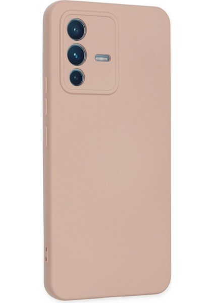 Vivo V23 5g Kılıf Nano Içi Kadife Silikon - Pudra Bstmy