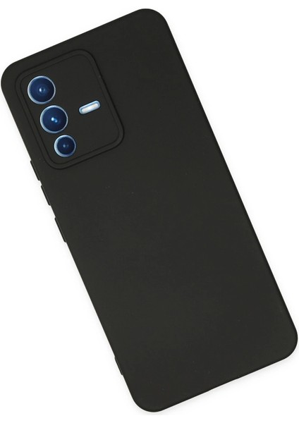 Vivo V23 5g Kılıf Nano Içi Kadife Silikon - Siyah Bstmy