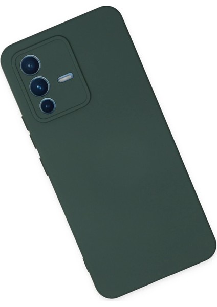 Vivo V23 5g Kılıf Nano Içi Kadife Silikon - Koyu Yeşil Bstmy