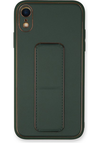 Iphone Xr Kılıf Coco Deri Standlı Kapak - Yeşil Bstmy