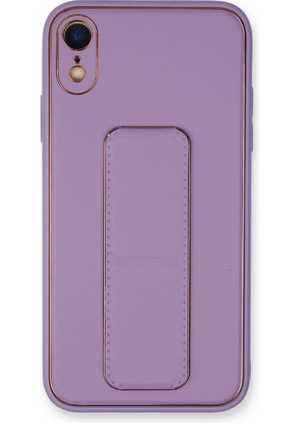 Iphone Xr Kılıf Coco Deri Standlı Kapak - Koyu Lila Bstmy