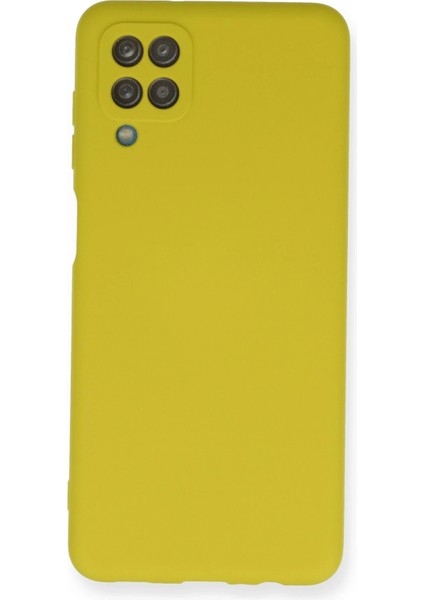 Samsung Galaxy A12 Kılıf Nano Içi Kadife Silikon - Sarı Bstmy