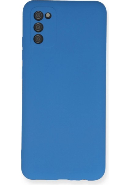 Samsung Galaxy A02S Kılıf Nano Içi Kadife Silikon - Mavi Bstmy