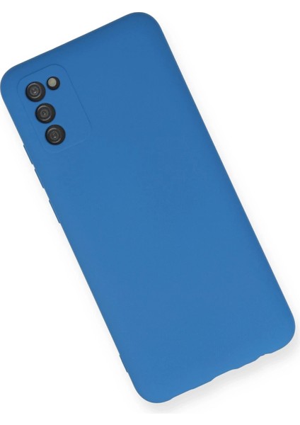 Samsung Galaxy A02S Kılıf Nano Içi Kadife Silikon - Mavi Bstmy