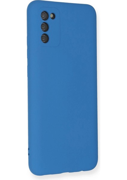 Samsung Galaxy A02S Kılıf Nano Içi Kadife Silikon - Mavi Bstmy
