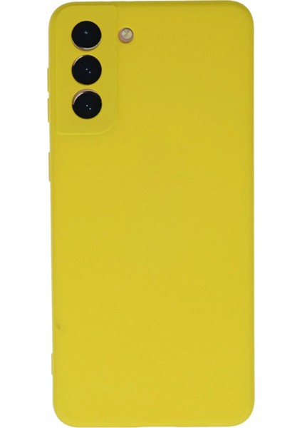 Samsung Galaxy S21 Plus Kılıf Nano Içi Kadife Silikon - Sarı Bstmy