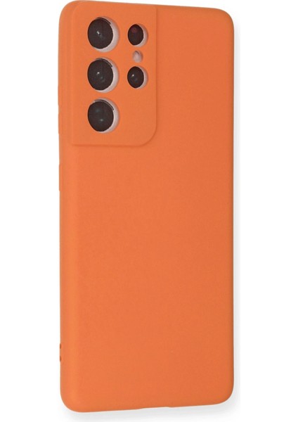 Samsung Galaxy S21 Ultra Kılıf Nano Içi Kadife Silikon - Turuncu Bstmy fiyatları