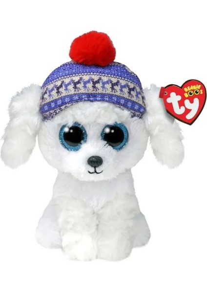 Ty Beanie Boos Bereli Beyaz Peluş Köpek Sleighbell 18 cm
