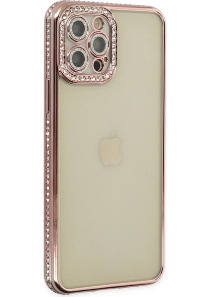 Iphone 12 Pro Kılıf Joke Taşlı Silikon - Pembe Bstmy
