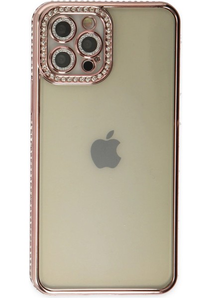 Iphone 12 Pro Kılıf Joke Taşlı Silikon - Pembe Bstmy