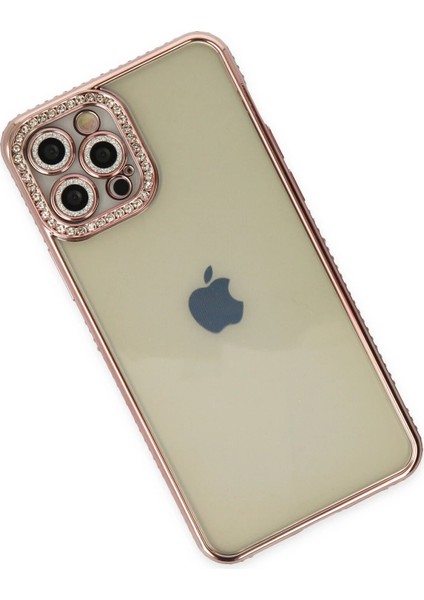 Iphone 12 Pro Kılıf Joke Taşlı Silikon - Pembe Bstmy