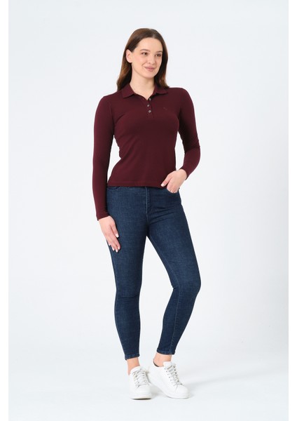 kadın Regular Fit Polo Yaka T-Shirt fırsatları