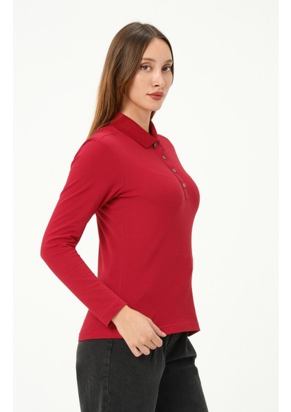 kadın Regular Fit Polo Yaka T-Shirt modelleri