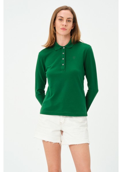kadın Regular Fit Polo Yaka T-Shirt