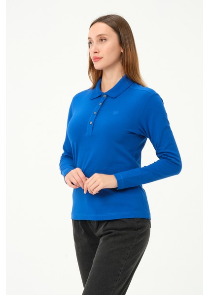 kadın Regular Fit Polo Yaka T-Shirt