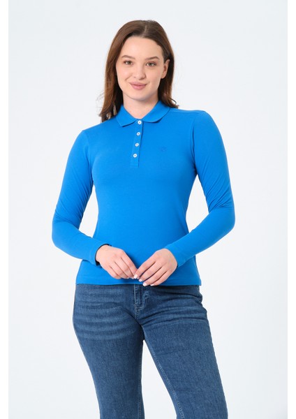 kadın Regular Fit Polo Yaka T-Shirt