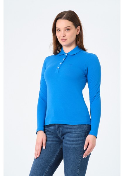 kadın Regular Fit Polo Yaka T-Shirt