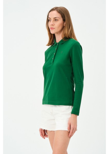 kadın Regular Fit Polo Yaka T-Shirt