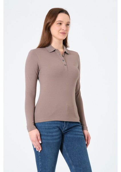 kadın Regular Fit Polo Yaka T-Shirt modelleri