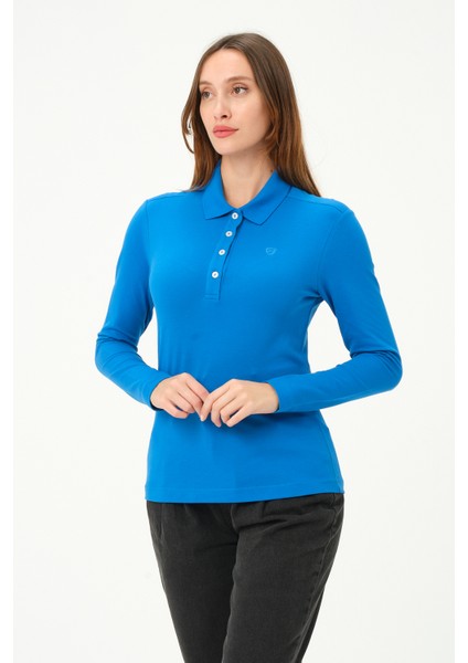 kadın Regular Fit Polo Yaka T-Shirt