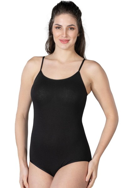 Siyah Mı Emay 1415 Modal Cotton Çıtçıtlı Ince Askılı Body