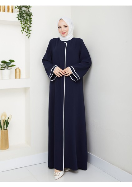 Lacivert Dubai Ipeği Biyeli Ferace MF-2272