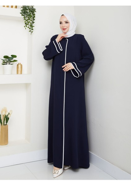 Lacivert Dubai Ipeği Biyeli Ferace MF-2272