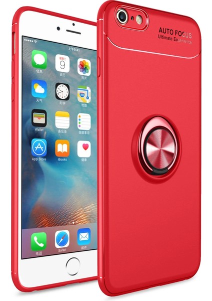 Iphone 6 Kılıf Range Yüzüklü Silikon - Kırmızı Bstmy