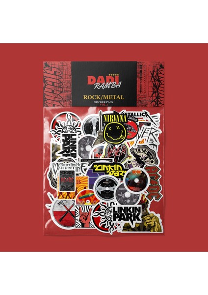 Rock Metal V1 Sticker Paketi -Bullet Journal - Ajanda - Planner - Defter - Laptop Etiket Çıkartma Çok Renkli 10 x 15 Paket Boyutu 3 x 5 cm Stickerlar Paket Içeriği 25 Adet Dadi Ramba Sticker