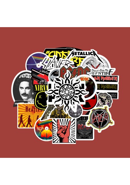 Rock Metal V1 Sticker Paketi -Bullet Journal - Ajanda - Planner - Defter - Laptop Etiket Çıkartma Çok Renkli 10 x 15 Paket Boyutu 3 x 5 cm Stickerlar Paket Içeriği 25 Adet Dadi Ramba Sticker