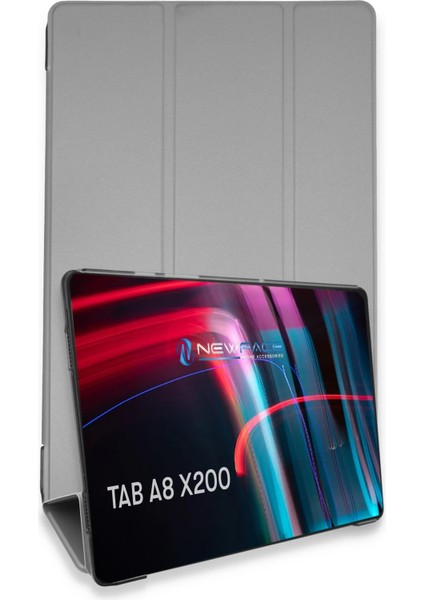 Samsung Galaxy X200 Tab A8 10.5 Kılıf Tablet Smart Kılıf - Gri Bstmy