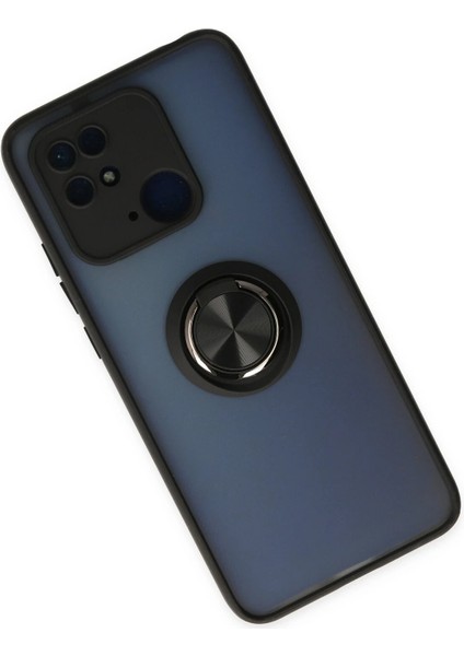 Xiaomi Redmi 10C Kılıf Montreal Yüzüklü Silikon Kapak - Siyah Bstmy