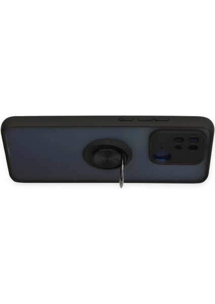 Xiaomi Redmi 10C Kılıf Montreal Yüzüklü Silikon Kapak - Siyah Bstmy