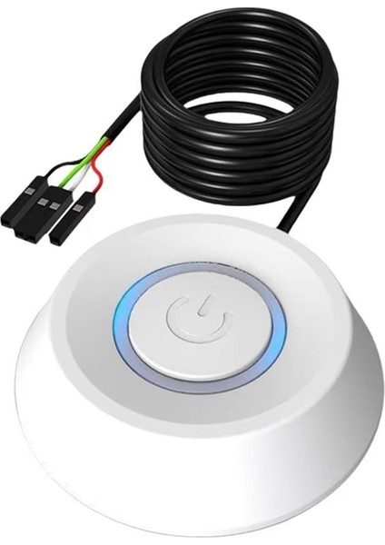Bilgisayar Masaüstü Anahtarı 1.8m Pc Anakart Harici Başlatma Gücü LED Işık Düğmesi Uzatma Kablosu Yuvarlak Başlatma Anahtarı B (Yurt Dışından)