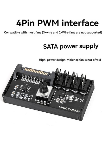 Pwm Fan Hız Kontrolörü Yüksek Güç Sata Dc Güç 4pin Fan Regülatörü Nas Sunucusu Fan Hız Kontrolü 4 Yollu Pwm Fan Regülatörü (Yurt Dışından)