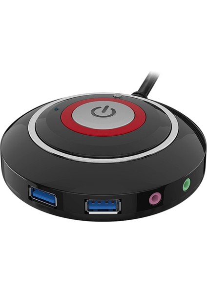 Masaüstü Bilgisayar Anahtar Düğmesi Çift USB Bağlantı Noktalı ve Sesli Pc Harici Başlatma Düğmesi 165CM Kablo (Yurt Dışından)