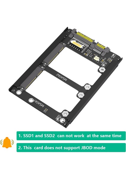 Çerçeve Braketli Çift Msata Ssd'den 2.5 Inç Sata Iıı'e - Msata Ssd'yi 7 mm 2.5 Inç Sata Sürücüsü Olarak Tutun (Yurt Dışından)