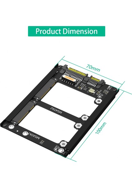 Çerçeve Braketli Çift Msata Ssd'den 2.5 Inç Sata Iıı'e - Msata Ssd'yi 7 mm 2.5 Inç Sata Sürücüsü Olarak Tutun (Yurt Dışından)