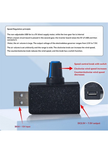 5V USB Fan Hız Kontrol Cihazı Voltaj Düzenleme Modülü Motor Hız Kontrol Cihazı Usb-A Arayüzü Dıy Isı Emici Kontrol Anahtarı (Yurt Dışından)