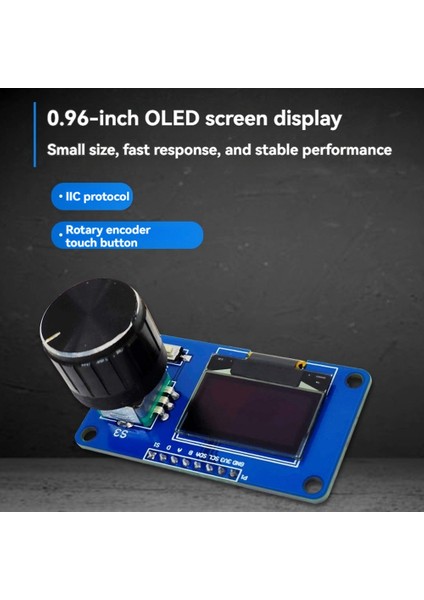 0.96 Inç OLED Ekran Modülü Düğmeli EC11 Döner Kodlayıcı Iıc Arayüzü LCD Ekran (Yurt Dışından)