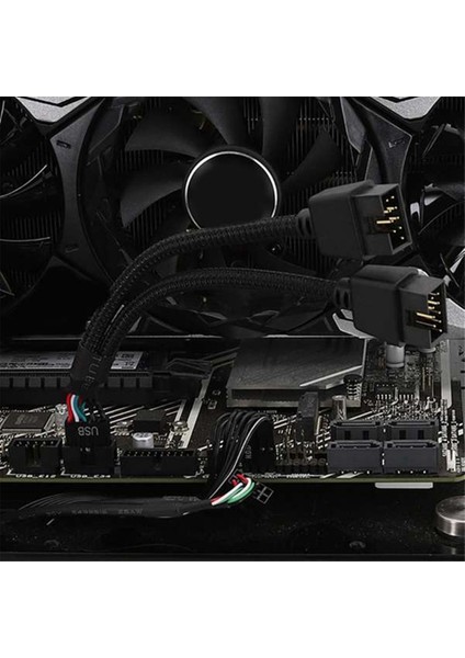 2 Adet Bilgisayar Anakart USB 2.0 9 Pin Çift 9 Pin Uzatma Kablosu Y Ayırıcı Ses Hd Uzatma Kablosu Siyah (Yurt Dışından)