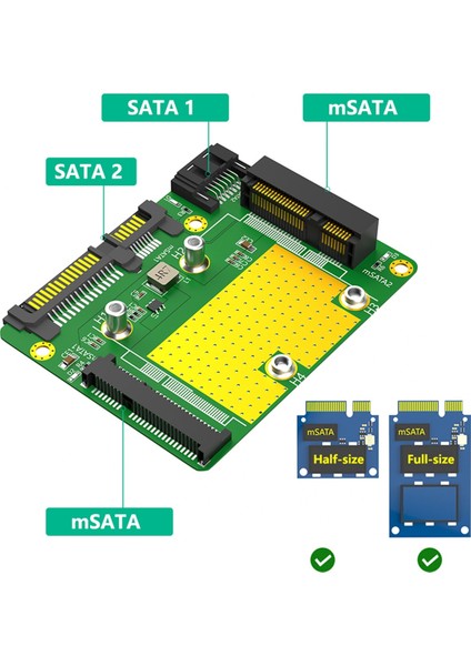 Masaüstü Bilgisayar Için Çift Msata Ssd'den Çift Sata3 Adaptör Kartı (Yurt Dışından)