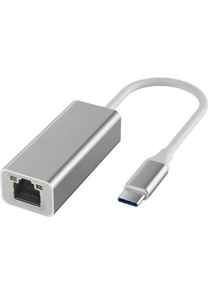 Type-C - Ethernet Adaptörü Type-C - RJ45 Arayüz Dönüştürücü Her Türlü Dizüstü Bilgisayar Için Gümüş (Yurt Dışından)