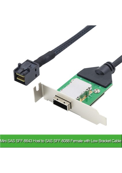 Harici Mini Sas Hd SFF-8088 26P Pcba Dişi Adaptörü Düşük Profilli Braket ile Sas SFF-8643 12GBPS Harici 100-OHM B (Yurt Dışından)