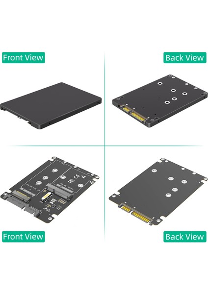 2'si 1 Arada M.2 Ngff Anahtar B ve Msata Ssd'yi 2.5 Sata3 Adaptörüne Plastik Muhafazalı SSD Kasa Kutusuyla Birleştirin (Yurt Dışından)