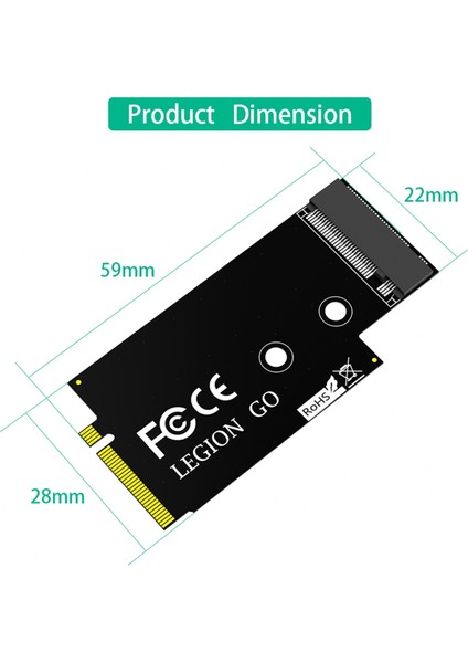 M.2(Ngff) Nvme M-Key SSD Adaptörü Lenovo Legion Go El Tipi Dönüştürme Adaptörü Kartı (Yurt Dışından)