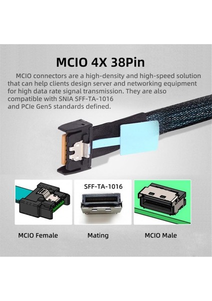 Pcı-Express Kart 5.0 4.0 4x'ten Mcıo Mini Cool Edge Io Dişi Ana Bilgisayar Adaptörü Pcıe Nvme U.2 SSD Adaptör Kartı Için (Yurt Dışından) modelleri