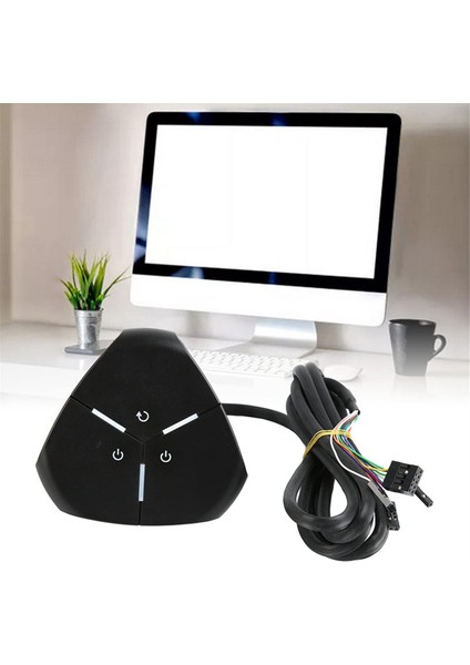 Bilgisayar Masaüstü Anahtarı Pc Güç Açma/yeniden Başlatma Düğmesi Çift USB Harici Uzatma Güç Kablosu Ofis Için Açma/kapama Düğmesi A (Yurt Dışından)